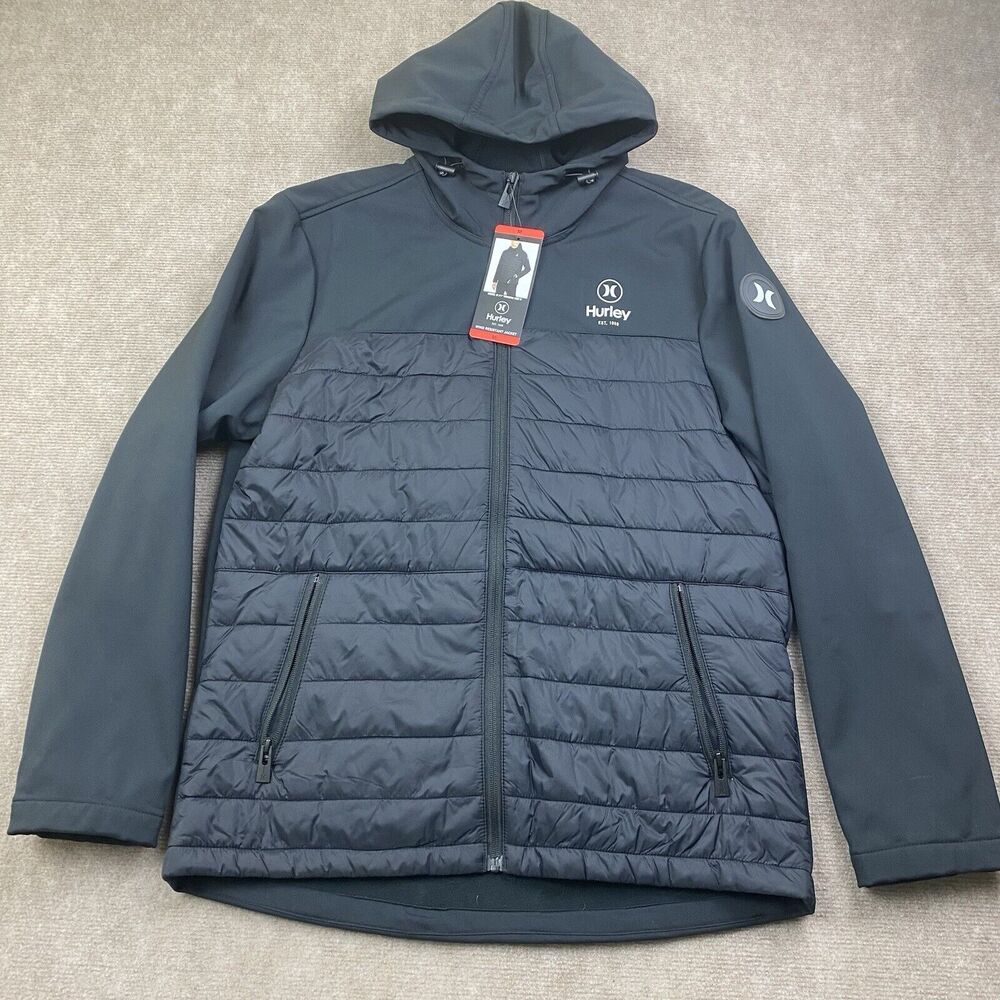 Hurley Men's Wind Resistant Jacket Black Medium NWT